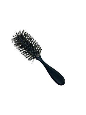 Vintage Spornette #650 Nylon Plastic Bristle Hair Brush Black Retro MCM 70s